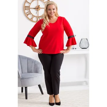 Dámská halenka Dámská halenka Judyta Tmavě červená - Karko tmavě červená 48