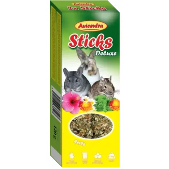 Krmivo pro hlodavce Avicentra Tyčinky deluxe s bylinkami pro králíky, osmáky a další hlodavce