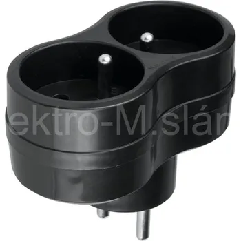 Elektrická zásuvka Rozbočovací 2 zásuvka černá P902B