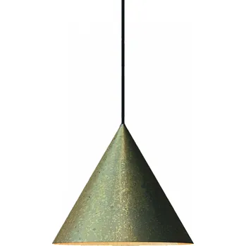 Venkovní osvětlení Il Fanale Cone, venkovní závěsné svítidlo antická mosaz/bílé sklo, 1xE27 max 15W, prům. 25cm, IP55