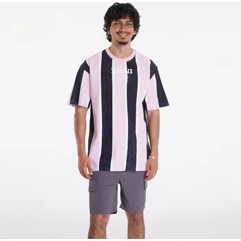 Pánské tričko Tričko Karl Kani Retro Washed Stripe Tee Rose/ Grey/ White L