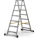 B2B Partner Oboustranné hliníkové schůdky ALVE EUROSTYL se stabilizátorem, 2x7 stupňů, výška 1,46 m