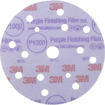 Brusný papír 3M 51157 260L+ Brusný kotouč P1000, s.zip 15 děr Purple D150