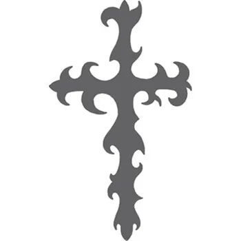 Odstranitelné tetování Šedý tribal kříž - malé dočasné tetování