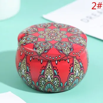 Dóza na potraviny Kulatá plechovka na cukroví s etnickým vzorem | plechová dóza - 2