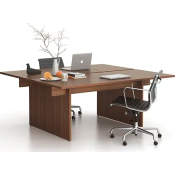 B2B Partner Kancelářský stůl double SOLID, 180x165 cm, ořech