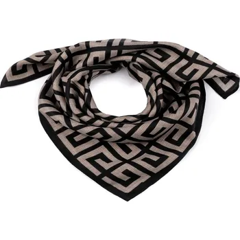 Šátek 65x65 cm - 3 černá béžová světlá