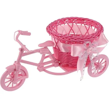 Květináč Plastový svatební květináč s dekorací | dekorativné květináč - růžový