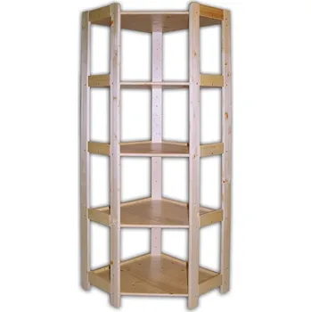 Dílenský regál B2B Partner Rohový dřevěný regál 5 polic, 1660 x 700 x 435 mm
