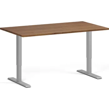 Psací stůl B2B Partner Výškově nastavitelný stůl, 140x80 cm, 2 motory, šedá podnož, ořech