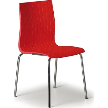 Jednací židle B2B Partner Plastová jídelní židle MEZZO s kovovou podnoží, červená