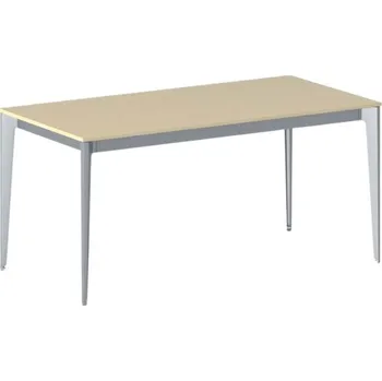 Psací stůl B2B Partner Jednací kancelářský stůl PRIMO ACTION, 160x80 cm, šedostříbrná podnož, bříza