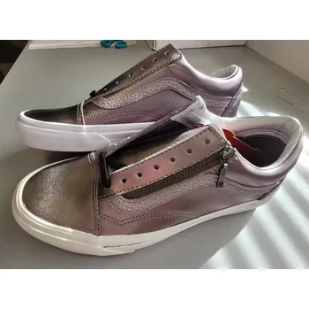 Dámská obuv vans Dámské boty old skool zip (metalic leather) thistle purple/true white