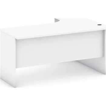 Psací stůl B2B Partner Rohový kancelářský psací stůl MIRELLI, 140x120 cm, levý, bílá