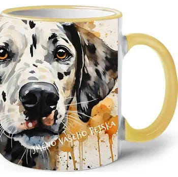 Keramický hrnek Dalmatin, Barva Žlutá, Velikost 330 ml, Canvas Keramický hrnek s barevným uchem 2612