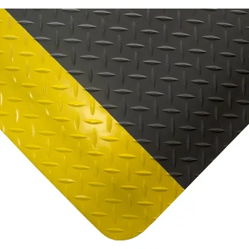 Rohožka COBA Protiúnavová rohož s diamantovým vzorem, PVC, 0,9 x 18,3 m, černá / žlutá