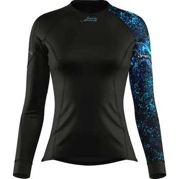 Dámské funkční triko s dlouhým rukávem HEART LADY černá Bamboo Thermo - Modrá / XL