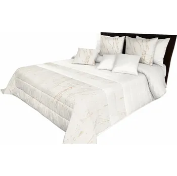 Přehoz na lůžko Prošívaný přehoz na postel s mramorovým vzorem NMO-055 v krémové barvě Rozměr přehozu (šířka x délka): 200x220cm