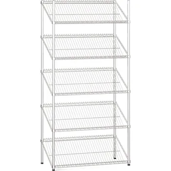 Dílenský regál B2B Partner Drátěný regál se šikmými policemi, 1800 x 900 x 450 mm, 5 polic