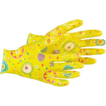 Pracovní oblečení 12 par Rukavice Strend Pro Lily, žlté, nitrilové, veľkosť 07/S, záhradné, s blistrom