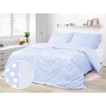 Povlečení Dětské bavlněné povlečení - velký puntík na světle modré 140x200+70x90
