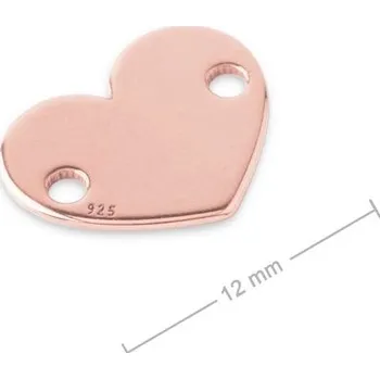 Přívěsek Stříbrný spojovací díl srdce 12 mm pozlacený 18K růžovým zlatem
