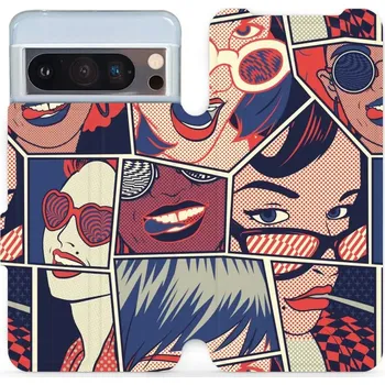 Pouzdro na mobilní telefon Flipové pouzdro Mobiwear - Google Pixel 8 Pro - VP18P Komiks (Knížkové flip pouzdro, obal, kryt na mobil Google Pixel 8 Pro - VP18P Komiks, materiál Umělá kůže + TPU - ochrana 360°, stojánek, silikonová vanička, magnetické zavírání)
