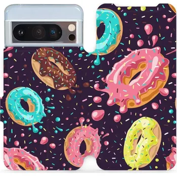 Pouzdro na mobilní telefon Flipové pouzdro Mobiwear - Google Pixel 8 Pro - VP19S Donutky (Knížkové flip pouzdro, obal, kryt na mobil Google Pixel 8 Pro - VP19S Donutky, materiál Umělá kůže + TPU - ochrana 360°, stojánek, silikonová vanička, magnetické zavírání)