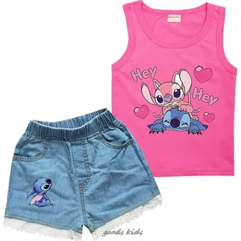 Lilo & Stitch Dívčí letní set - tílko + kraťasy s motivem "Lilo a Stitch" Barva: tmavě růžová, Velikost: 110