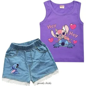 Lilo & Stitch Dívčí letní set - tílko + kraťasy s motivem "Lilo a Stitch" Barva: Fialová, Velikost: 110