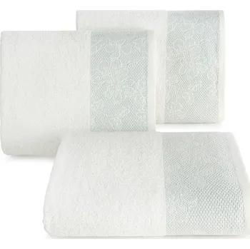 Osuška krémová, žakárové květy 70x140cm