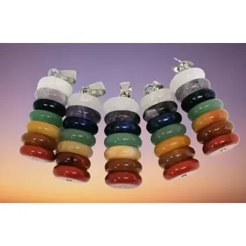 Přívěsek Čakrový přívěsek z minerálních disků – harmonizace energií • NOVINKA