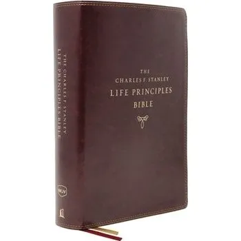 NKJV, Charles F. Stanley Life Principles Bible, 2nd Edition, Leathersoft, Burgundy, Thumb Indexed, Comfort Print