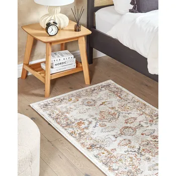 Bytový textil Koberec béžový 80 x 150 cm orientální vzor ošuntělý efekt obývací pokoj ložnice Beliani