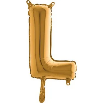 Balónek Fóliový balónek zlaté písmeno "L" - 35cm