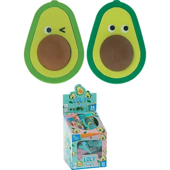 Guma Loly ve tvaru avokáda, mix barev (2 dizajny)