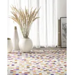 Koberec vícebarevný pravá kůže 140 x 200 cm barevný patchworkový vzor obdélníkový obývací pokoj Beliani