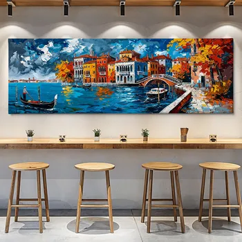 Obraz Obraz na plátně - Malebné pozdravy z Benátek FeelHappy.cz Velikost obrazu: 60 x 20 cm