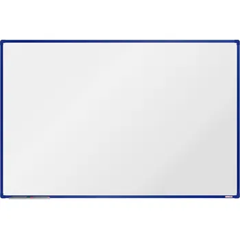 Kancelářský nábytek boardOK Bílá magnetická popisovací tabule boardOK, 1800 x 1200 mm, modrý rám