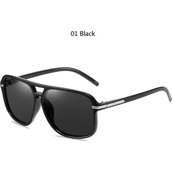 Sluneční brýle Čtvercové polarizační sluneční brýle retro styl - 01 Černá