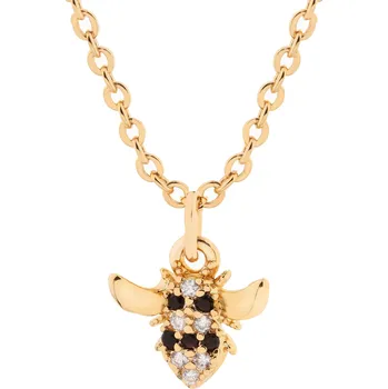 Náhrdelník Pozlacený náhrdelník z mosazi se zirkony - včela - AR536-5650