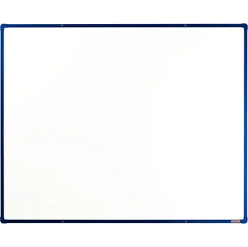 boardOK Bílá magnetická popisovací tabule s keramickým povrchem boardOK, 1500 x 1200 mm, modrý rám