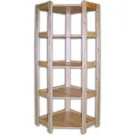 Rohový dřevěný regál 5 polic, 1660 x 600 x 335 mm