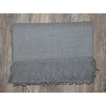 Přehoz na lůžko Deka/pléd z lamí vlny (100% baby alpaca, světle šedá)