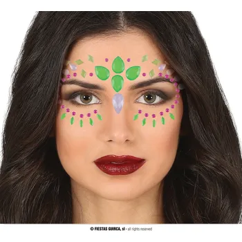 Karnevalový doplněk Lepící neonové kamínky na obličej