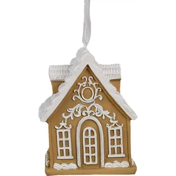 Vánoční ozdoba Závěsná vánoční ozdoba perníková chaloupka Gingerbread House - 6*4*7 cm