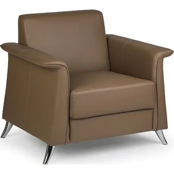 Kožené křeslo FOREST, hnědé