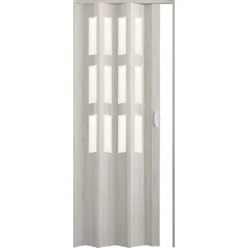 Interiérové dveře Shrnovací dveře LUCIANA 73x200 cm borovice bílá prosklené