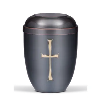 Smuteční dekorace Kovová urna Dunkel - Kříž