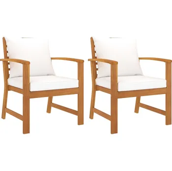 vidaXL Marketos Zahradní židle 2 ks krémové podušky masivní akáciové dřevo